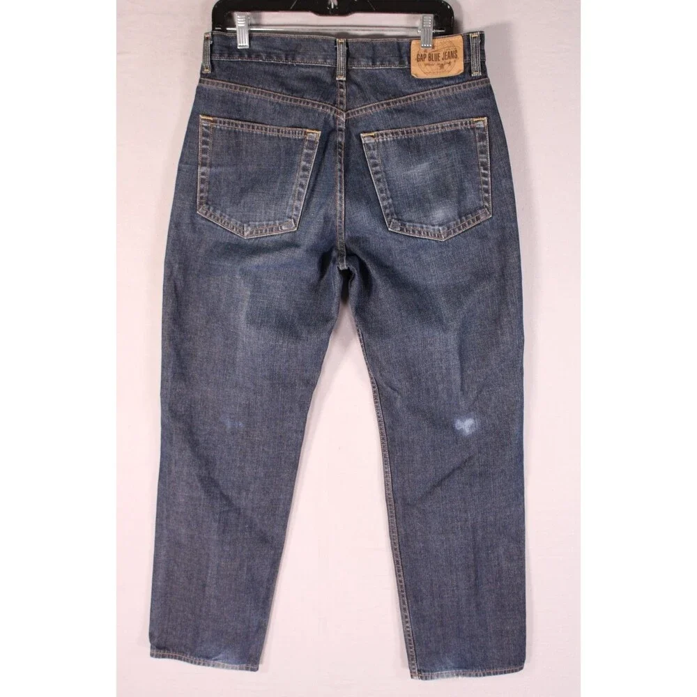 Vintage Gap Blue Jeans Relaxed Fit Mens 32x30 Made in USA 90s Dark Wash Denim